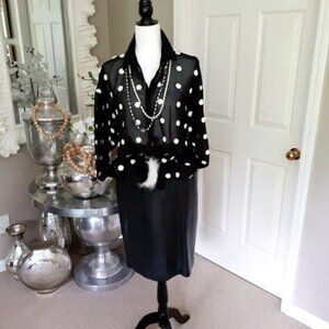 NWOT Marisa Minicucci black leather pencil skirt with pockets 4